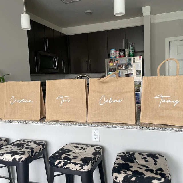 Tote Bag  Personalized  Customized  Burlap Bag  Bridesmaid Gift  Bridesmaid Bag  Bridesmaid  Beach Tote Bag  Beach Bridesmaid  Beach Bride  Beach Bag  Beach  Bag