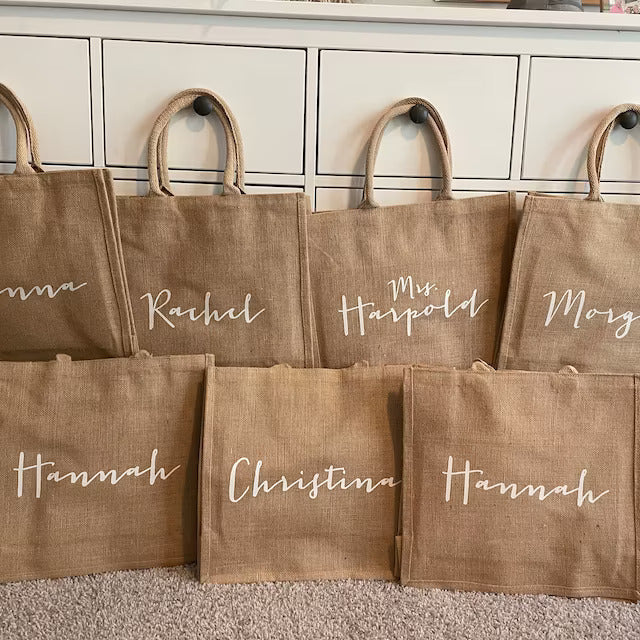Tote Bag  Personalized  Customized  Burlap Bag  Bridesmaid Gift  Bridesmaid Bag  Bridesmaid  Beach Tote Bag  Beach Bridesmaid  Beach Bride  Beach Bag  Beach  Bag
